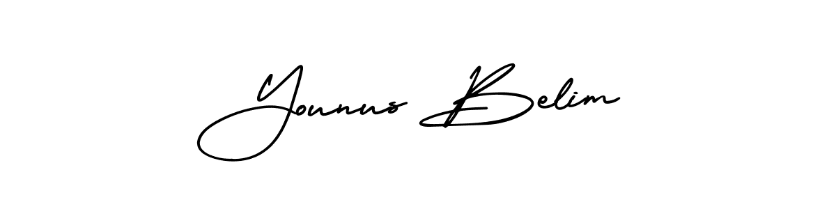 How to make Younus Belim name signature. Use AmerikaSignatureDemo-Regular style for creating short signs online. This is the latest handwritten sign. Younus Belim signature style 3 images and pictures png
