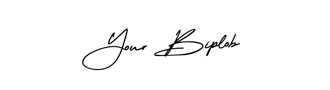 Use a signature maker to create a handwritten signature online. With this signature software, you can design (AmerikaSignatureDemo-Regular) your own signature for name Your Biplob. Your Biplob signature style 3 images and pictures png