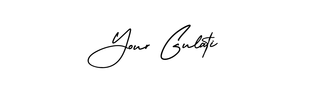 This is the best signature style for the Your Gulati name. Also you like these signature font (AmerikaSignatureDemo-Regular). Mix name signature. Your Gulati signature style 3 images and pictures png