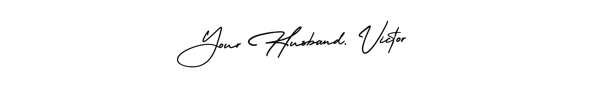 AmerikaSignatureDemo-Regular is a professional signature style that is perfect for those who want to add a touch of class to their signature. It is also a great choice for those who want to make their signature more unique. Get Your Husband, Victor name to fancy signature for free. Your Husband, Victor signature style 3 images and pictures png