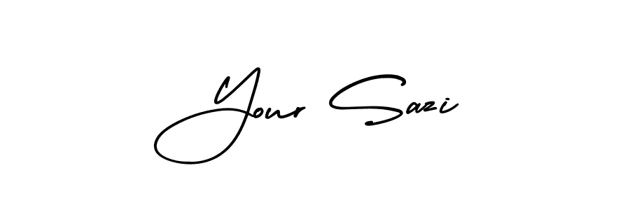 How to make Your Sazi name signature. Use AmerikaSignatureDemo-Regular style for creating short signs online. This is the latest handwritten sign. Your Sazi signature style 3 images and pictures png