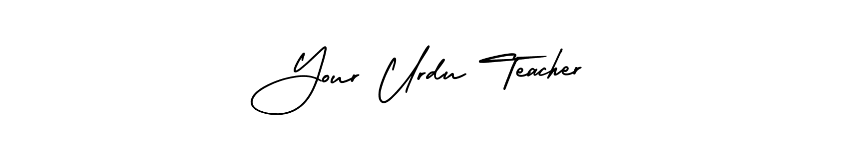 The best way (AmerikaSignatureDemo-Regular) to make a short signature is to pick only two or three words in your name. The name Your Urdu Teacher include a total of six letters. For converting this name. Your Urdu Teacher signature style 3 images and pictures png