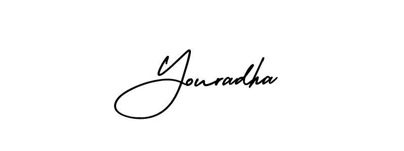Use a signature maker to create a handwritten signature online. With this signature software, you can design (AmerikaSignatureDemo-Regular) your own signature for name Youradha. Youradha signature style 3 images and pictures png