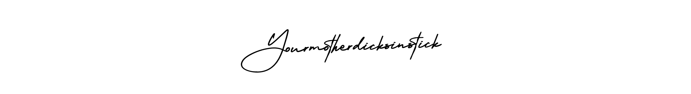 AmerikaSignatureDemo-Regular is a professional signature style that is perfect for those who want to add a touch of class to their signature. It is also a great choice for those who want to make their signature more unique. Get Yourmotherdicksinstick name to fancy signature for free. Yourmotherdicksinstick signature style 3 images and pictures png