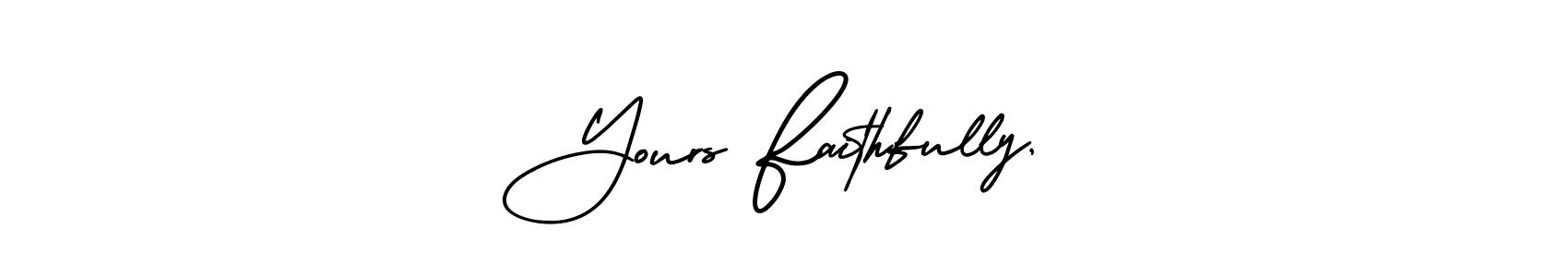 It looks lik you need a new signature style for name Yours Faithfully,. Design unique handwritten (AmerikaSignatureDemo-Regular) signature with our free signature maker in just a few clicks. Yours Faithfully, signature style 3 images and pictures png