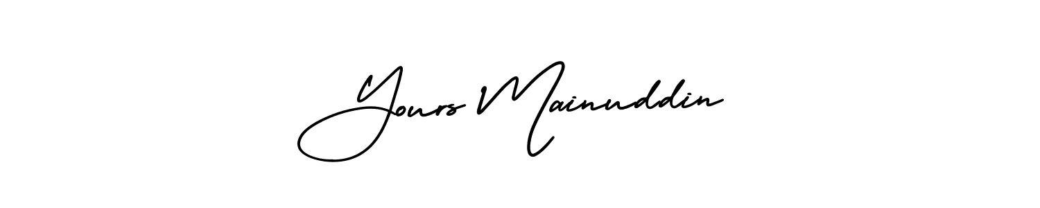 How to Draw Yours Mainuddin signature style? AmerikaSignatureDemo-Regular is a latest design signature styles for name Yours Mainuddin. Yours Mainuddin signature style 3 images and pictures png