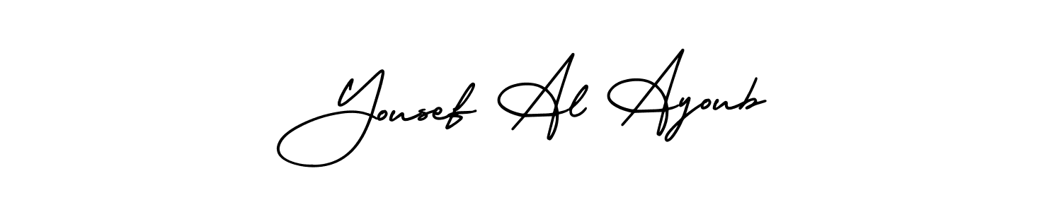 The best way (AmerikaSignatureDemo-Regular) to make a short signature is to pick only two or three words in your name. The name Yousef Al Ayoub include a total of six letters. For converting this name. Yousef Al Ayoub signature style 3 images and pictures png