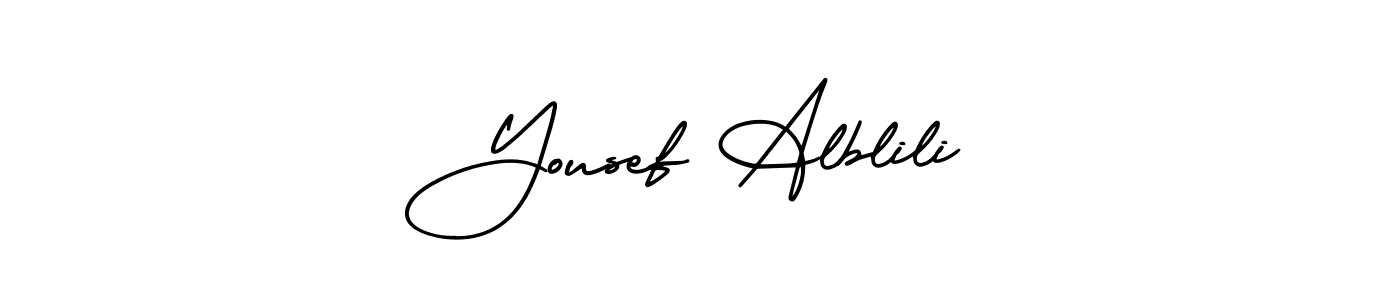 Use a signature maker to create a handwritten signature online. With this signature software, you can design (AmerikaSignatureDemo-Regular) your own signature for name Yousef Alblili. Yousef Alblili signature style 3 images and pictures png