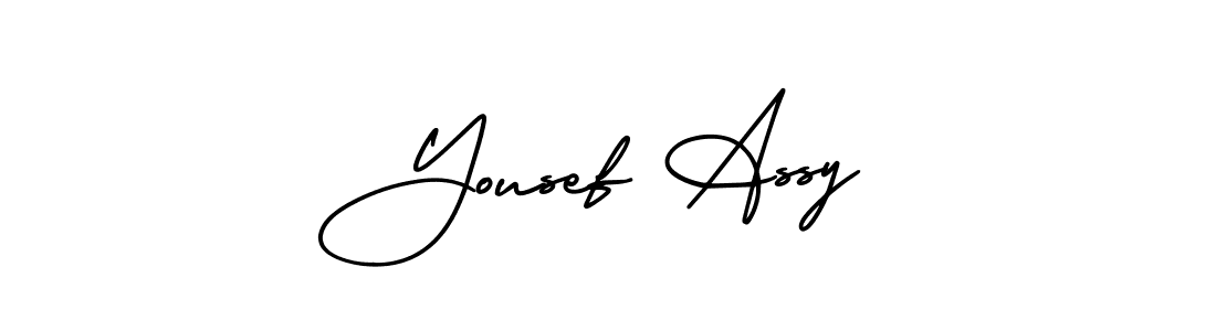 The best way (AmerikaSignatureDemo-Regular) to make a short signature is to pick only two or three words in your name. The name Yousef Assy include a total of six letters. For converting this name. Yousef Assy signature style 3 images and pictures png