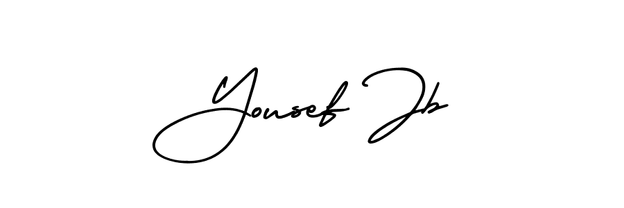 It looks lik you need a new signature style for name Yousef Jb. Design unique handwritten (AmerikaSignatureDemo-Regular) signature with our free signature maker in just a few clicks. Yousef Jb signature style 3 images and pictures png