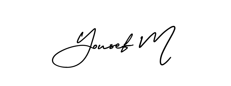 This is the best signature style for the Yousef M name. Also you like these signature font (AmerikaSignatureDemo-Regular). Mix name signature. Yousef M signature style 3 images and pictures png