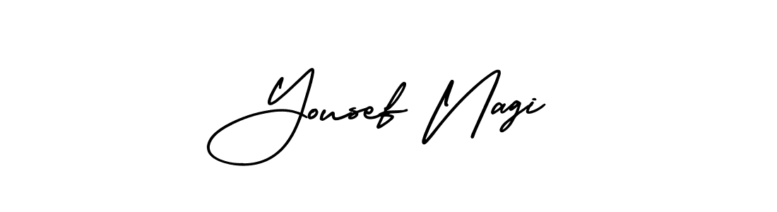 How to make Yousef Nagi signature? AmerikaSignatureDemo-Regular is a professional autograph style. Create handwritten signature for Yousef Nagi name. Yousef Nagi signature style 3 images and pictures png