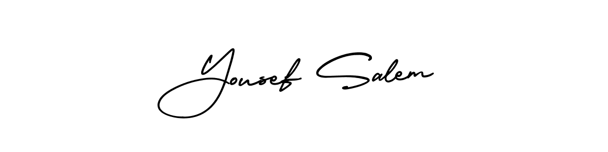 Create a beautiful signature design for name Yousef Salem. With this signature (AmerikaSignatureDemo-Regular) fonts, you can make a handwritten signature for free. Yousef Salem signature style 3 images and pictures png