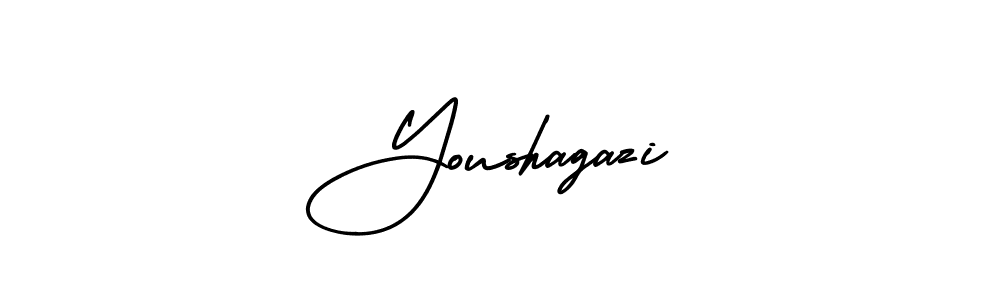 How to make Youshagazi name signature. Use AmerikaSignatureDemo-Regular style for creating short signs online. This is the latest handwritten sign. Youshagazi signature style 3 images and pictures png