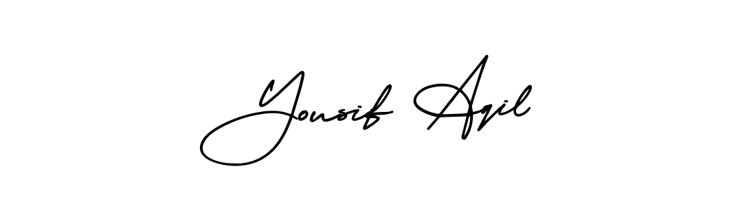 Make a short Yousif Aqil signature style. Manage your documents anywhere anytime using AmerikaSignatureDemo-Regular. Create and add eSignatures, submit forms, share and send files easily. Yousif Aqil signature style 3 images and pictures png