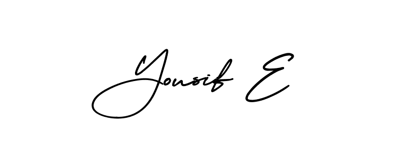 Similarly AmerikaSignatureDemo-Regular is the best handwritten signature design. Signature creator online .You can use it as an online autograph creator for name Yousif E. Yousif E signature style 3 images and pictures png