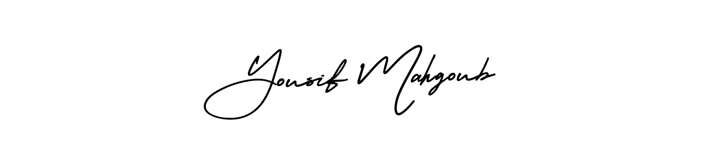 You should practise on your own different ways (AmerikaSignatureDemo-Regular) to write your name (Yousif Mahgoub) in signature. don't let someone else do it for you. Yousif Mahgoub signature style 3 images and pictures png