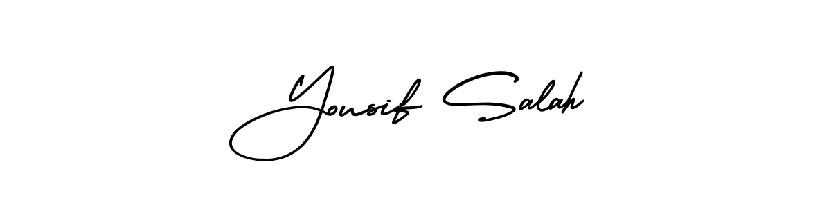 Create a beautiful signature design for name Yousif Salah. With this signature (AmerikaSignatureDemo-Regular) fonts, you can make a handwritten signature for free. Yousif Salah signature style 3 images and pictures png