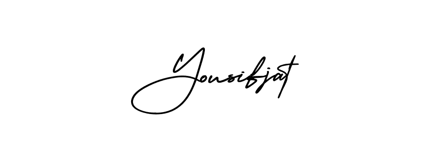 How to make Yousifjat name signature. Use AmerikaSignatureDemo-Regular style for creating short signs online. This is the latest handwritten sign. Yousifjat signature style 3 images and pictures png