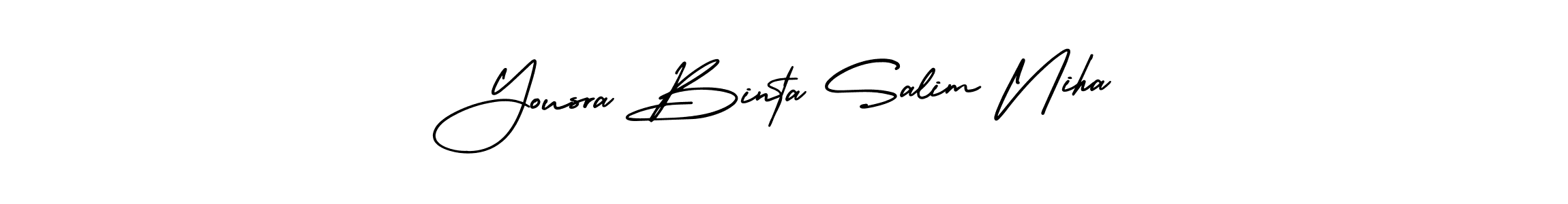 How to make Yousra Binta Salim Niha signature? AmerikaSignatureDemo-Regular is a professional autograph style. Create handwritten signature for Yousra Binta Salim Niha name. Yousra Binta Salim Niha signature style 3 images and pictures png