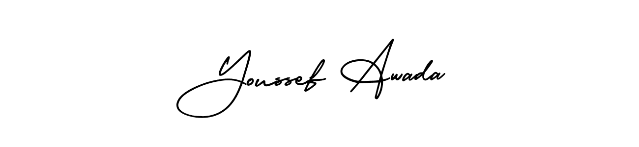 Make a beautiful signature design for name Youssef Awada. With this signature (AmerikaSignatureDemo-Regular) style, you can create a handwritten signature for free. Youssef Awada signature style 3 images and pictures png