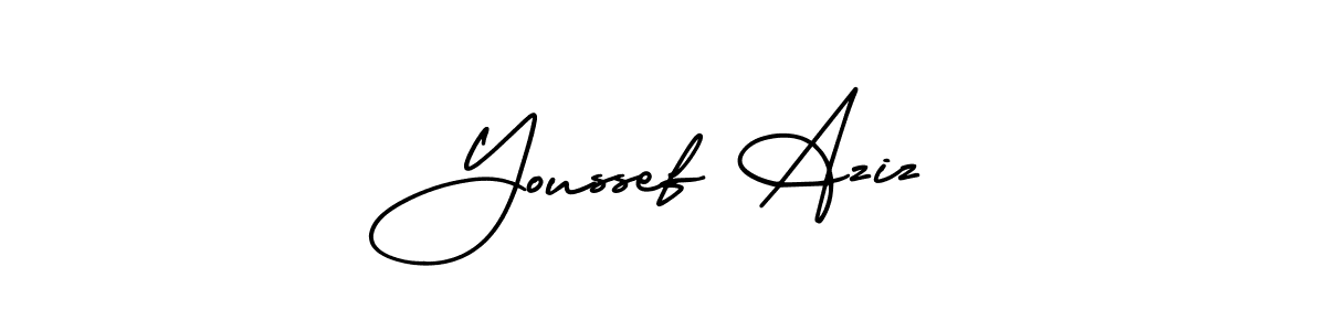 Youssef Aziz stylish signature style. Best Handwritten Sign (AmerikaSignatureDemo-Regular) for my name. Handwritten Signature Collection Ideas for my name Youssef Aziz. Youssef Aziz signature style 3 images and pictures png