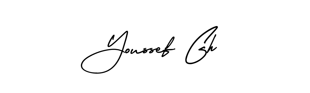 Youssef Gh stylish signature style. Best Handwritten Sign (AmerikaSignatureDemo-Regular) for my name. Handwritten Signature Collection Ideas for my name Youssef Gh. Youssef Gh signature style 3 images and pictures png