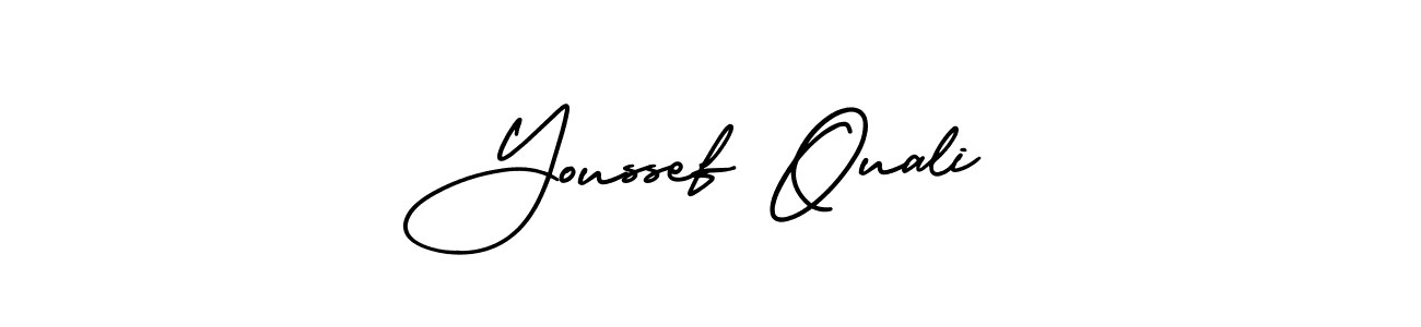Youssef Ouali stylish signature style. Best Handwritten Sign (AmerikaSignatureDemo-Regular) for my name. Handwritten Signature Collection Ideas for my name Youssef Ouali. Youssef Ouali signature style 3 images and pictures png