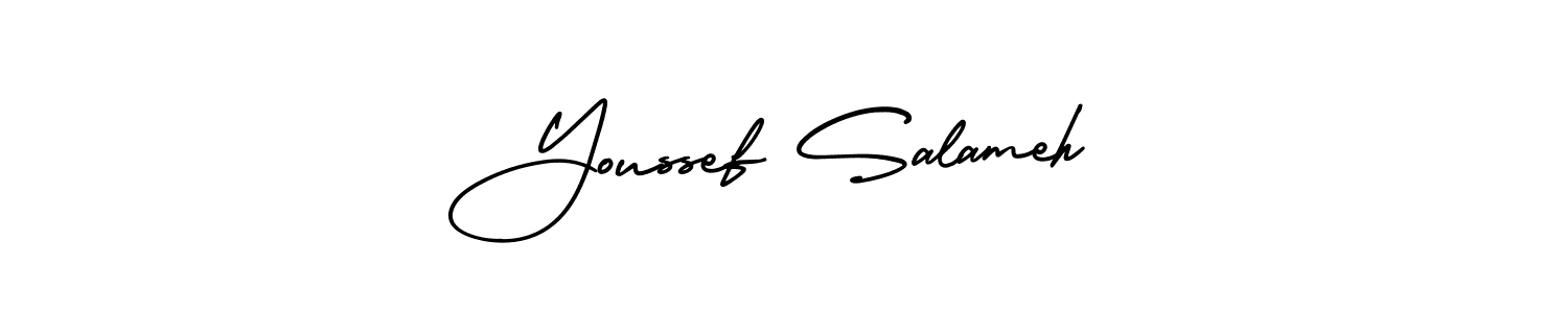 How to make Youssef Salameh name signature. Use AmerikaSignatureDemo-Regular style for creating short signs online. This is the latest handwritten sign. Youssef Salameh signature style 3 images and pictures png