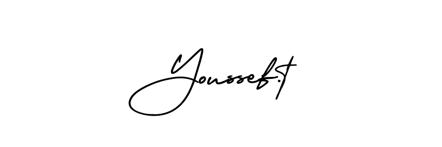 The best way (AmerikaSignatureDemo-Regular) to make a short signature is to pick only two or three words in your name. The name Youssef.t include a total of six letters. For converting this name. Youssef.t signature style 3 images and pictures png