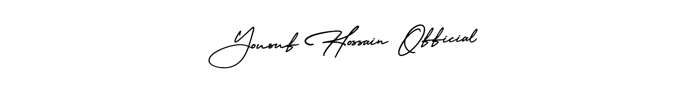 Use a signature maker to create a handwritten signature online. With this signature software, you can design (AmerikaSignatureDemo-Regular) your own signature for name Yousuf Hossain Official. Yousuf Hossain Official signature style 3 images and pictures png
