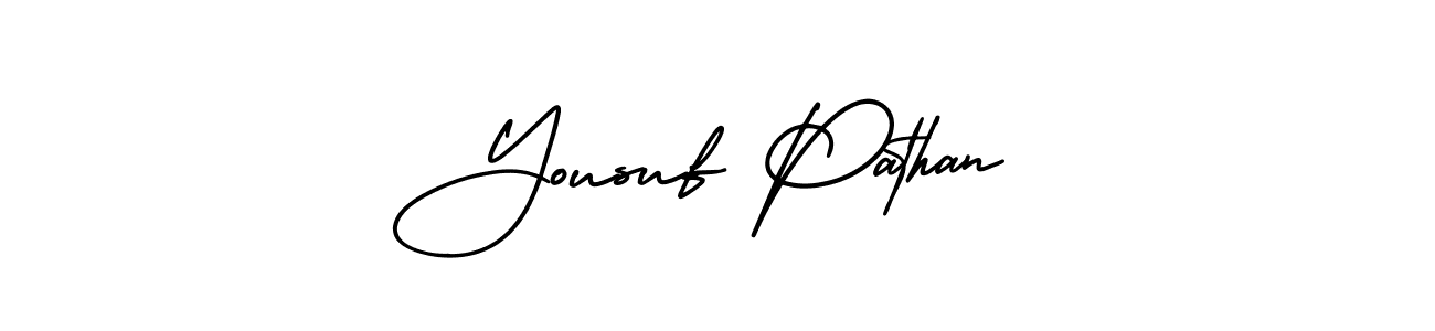 Use a signature maker to create a handwritten signature online. With this signature software, you can design (AmerikaSignatureDemo-Regular) your own signature for name Yousuf Pathan. Yousuf Pathan signature style 3 images and pictures png