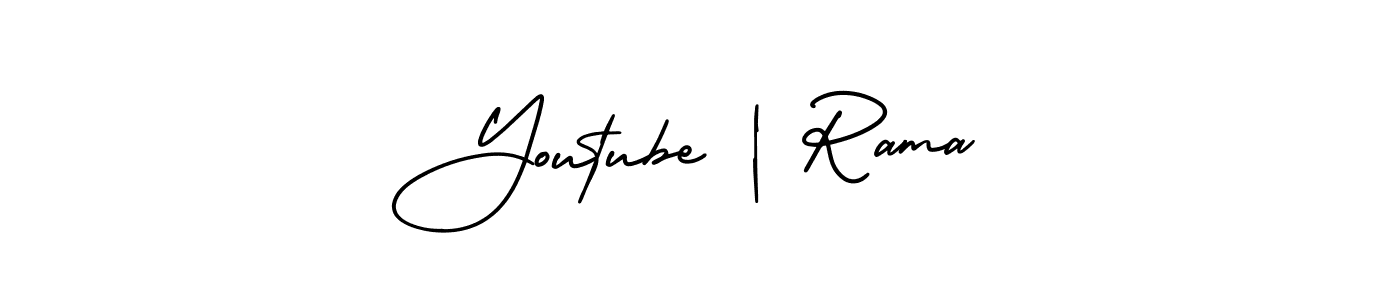 How to make Youtube | Rama signature? AmerikaSignatureDemo-Regular is a professional autograph style. Create handwritten signature for Youtube | Rama name. Youtube | Rama signature style 3 images and pictures png