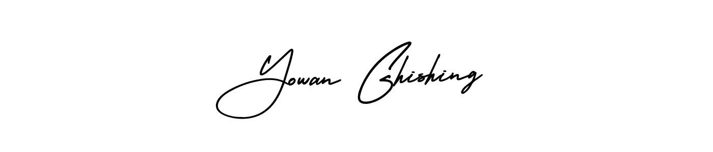 Make a beautiful signature design for name Yowan Ghishing. With this signature (AmerikaSignatureDemo-Regular) style, you can create a handwritten signature for free. Yowan Ghishing signature style 3 images and pictures png