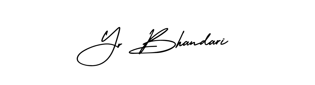How to make Yr Bhandari name signature. Use AmerikaSignatureDemo-Regular style for creating short signs online. This is the latest handwritten sign. Yr Bhandari signature style 3 images and pictures png