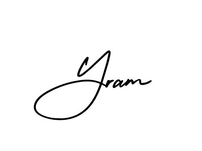 How to make Yram signature? AmerikaSignatureDemo-Regular is a professional autograph style. Create handwritten signature for Yram name. Yram signature style 3 images and pictures png