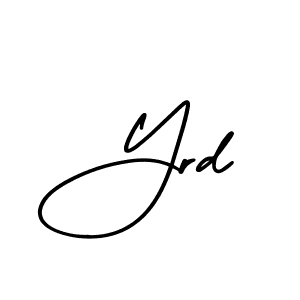 Use a signature maker to create a handwritten signature online. With this signature software, you can design (AmerikaSignatureDemo-Regular) your own signature for name Yrd. Yrd signature style 3 images and pictures png