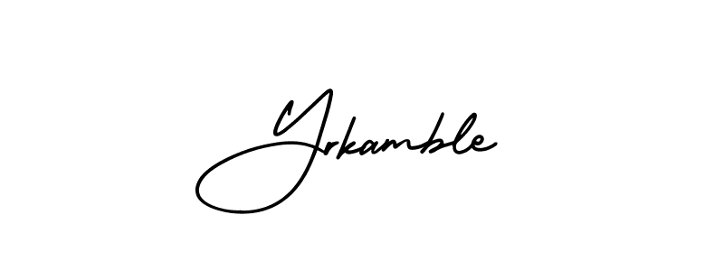 Make a beautiful signature design for name Yrkamble. With this signature (AmerikaSignatureDemo-Regular) style, you can create a handwritten signature for free. Yrkamble signature style 3 images and pictures png