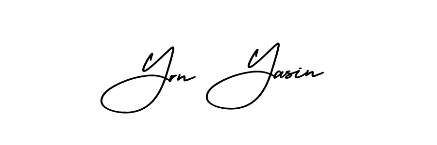 This is the best signature style for the Yrn Yasin name. Also you like these signature font (AmerikaSignatureDemo-Regular). Mix name signature. Yrn Yasin signature style 3 images and pictures png