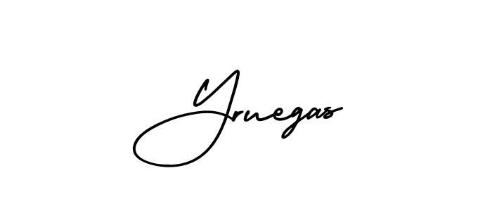 Use a signature maker to create a handwritten signature online. With this signature software, you can design (AmerikaSignatureDemo-Regular) your own signature for name Yruegas. Yruegas signature style 3 images and pictures png