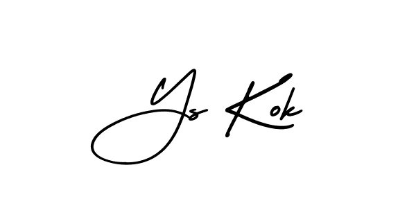 Ys Kok stylish signature style. Best Handwritten Sign (AmerikaSignatureDemo-Regular) for my name. Handwritten Signature Collection Ideas for my name Ys Kok. Ys Kok signature style 3 images and pictures png