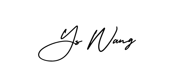 How to make Ys Wang name signature. Use AmerikaSignatureDemo-Regular style for creating short signs online. This is the latest handwritten sign. Ys Wang signature style 3 images and pictures png