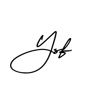 Ysf stylish signature style. Best Handwritten Sign (AmerikaSignatureDemo-Regular) for my name. Handwritten Signature Collection Ideas for my name Ysf. Ysf signature style 3 images and pictures png