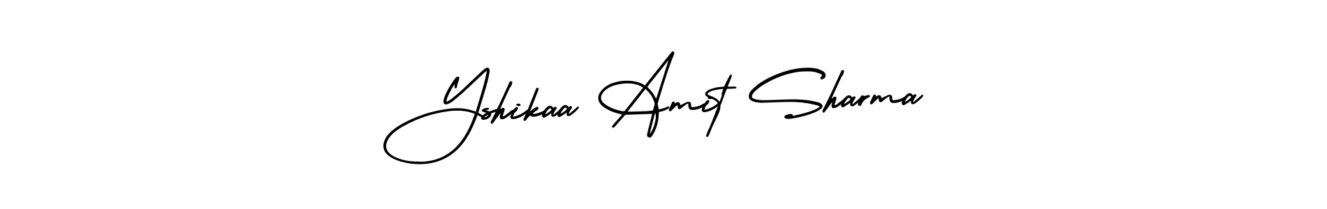 How to Draw Yshikaa Amit Sharma signature style? AmerikaSignatureDemo-Regular is a latest design signature styles for name Yshikaa Amit Sharma. Yshikaa Amit Sharma signature style 3 images and pictures png