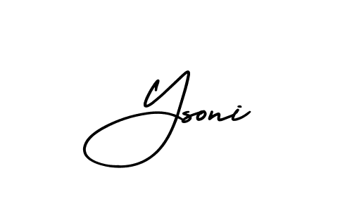 How to make Ysoni name signature. Use AmerikaSignatureDemo-Regular style for creating short signs online. This is the latest handwritten sign. Ysoni signature style 3 images and pictures png