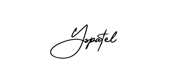 You should practise on your own different ways (AmerikaSignatureDemo-Regular) to write your name (Yspatel) in signature. don't let someone else do it for you. Yspatel signature style 3 images and pictures png