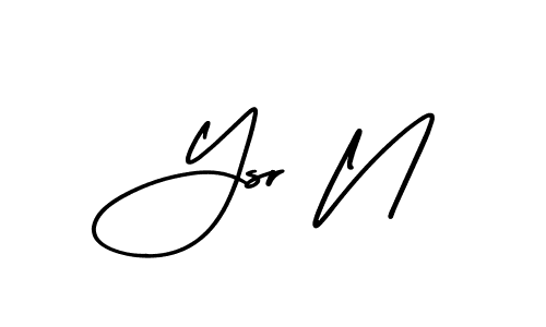 How to make Ysr N name signature. Use AmerikaSignatureDemo-Regular style for creating short signs online. This is the latest handwritten sign. Ysr N signature style 3 images and pictures png