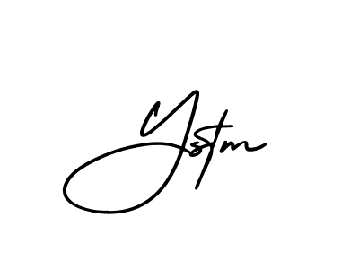 How to Draw Ystm signature style? AmerikaSignatureDemo-Regular is a latest design signature styles for name Ystm. Ystm signature style 3 images and pictures png