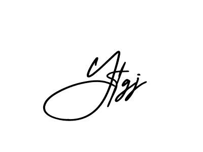 You should practise on your own different ways (AmerikaSignatureDemo-Regular) to write your name (Ytgj) in signature. don't let someone else do it for you. Ytgj signature style 3 images and pictures png