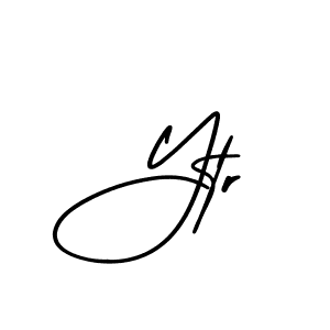 How to make Ytr name signature. Use AmerikaSignatureDemo-Regular style for creating short signs online. This is the latest handwritten sign. Ytr signature style 3 images and pictures png
